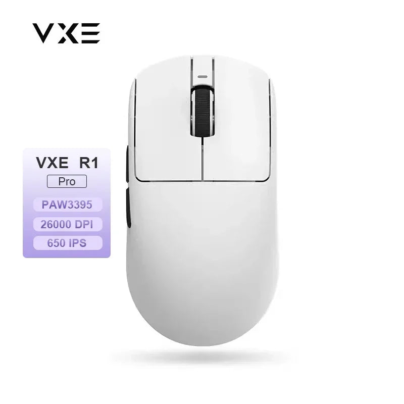 VXE Dragonfly R1 Pro MAX 2.4G WirelessGaming Mouse PAW3395 26000DPI 3-mode Connection with Low Latency Wired Gaming Mouse