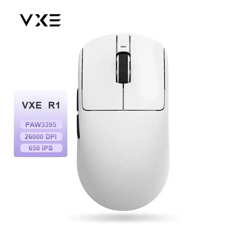 VXE Dragonfly R1 Pro MAX 2.4G WirelessGaming Mouse PAW3395 26000DPI 3-mode Connection with Low Latency Wired Gaming Mouse